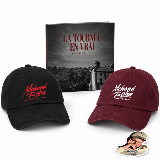Pack LA TOURNÉE EN VRAI album et casquette avec sticker Mohand Baha inclus