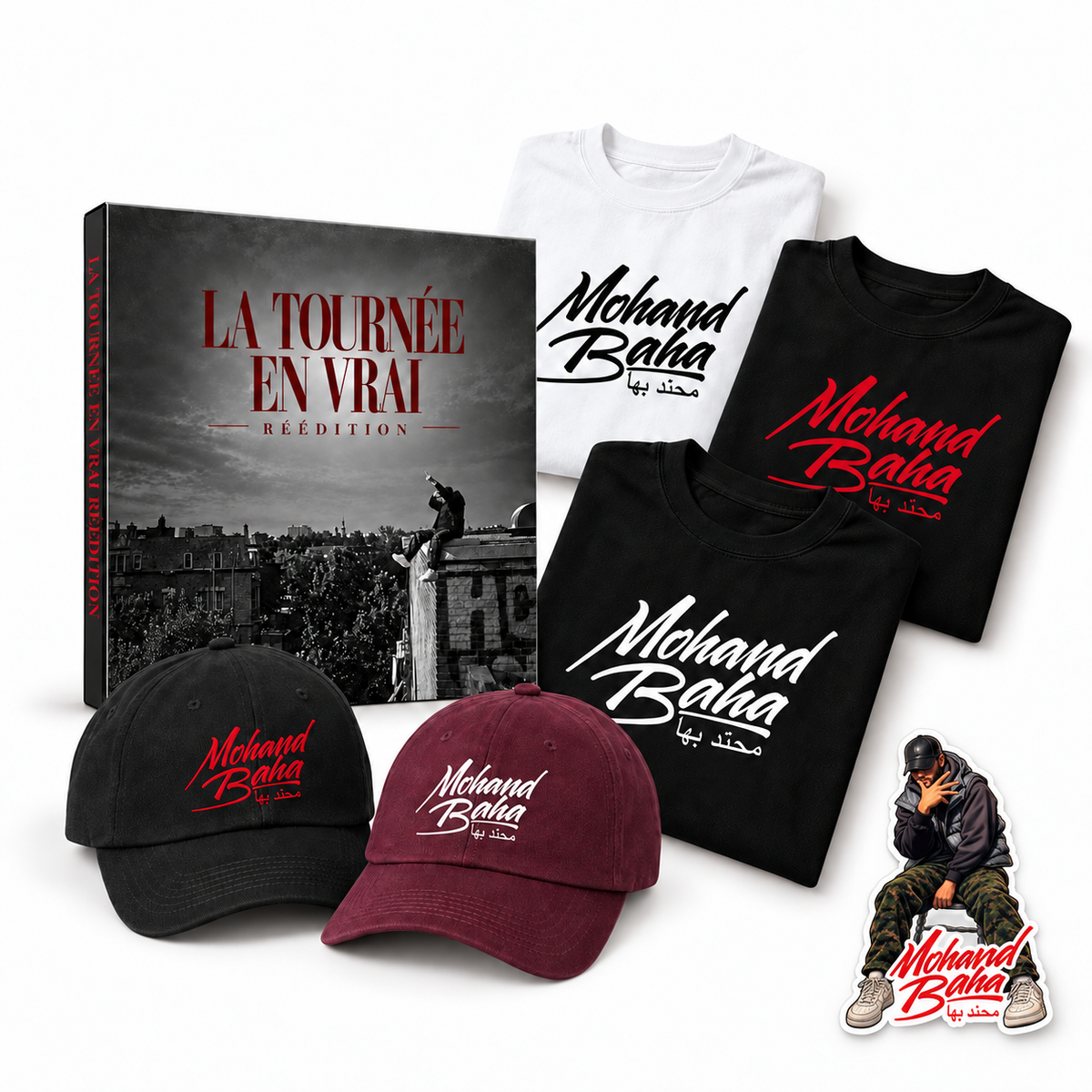 Pack complet LA TOURNÉE EN VRAI avec sticker Mohand Baha inclus